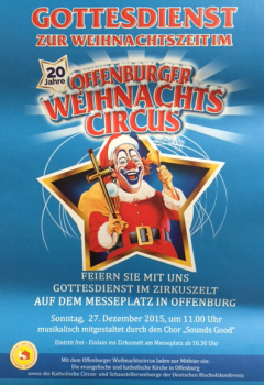 Plakat Weihnachtsgottesdienst Offenburger Weihnachtscircus 2015